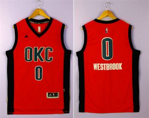 Maillot De Basket Oklahoma City Thunder Russell Westbrook 0 2015-2016 Season Tissus Sportif Fans Edition Orange